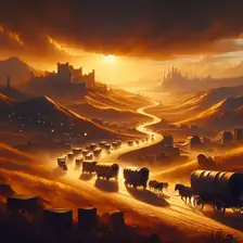 A merchant caravan on the Titan Saga: Idle living-world map