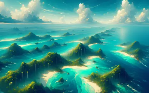 Turquoise shallows and scattered green islets: the Archipelago region of Titan Saga: Idle