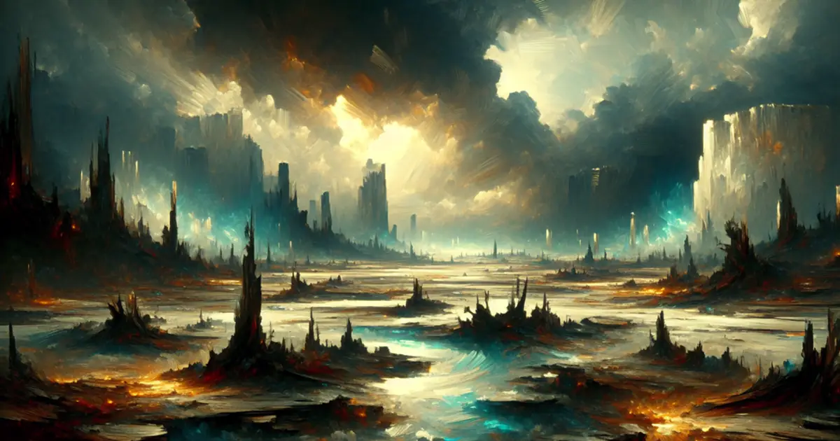 The Titan Wastes under a burning sky, the arena for Titan Saga: Idle alliance world bosses